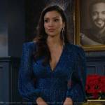 Audra’s blue metallic gown on The Young and the Restless