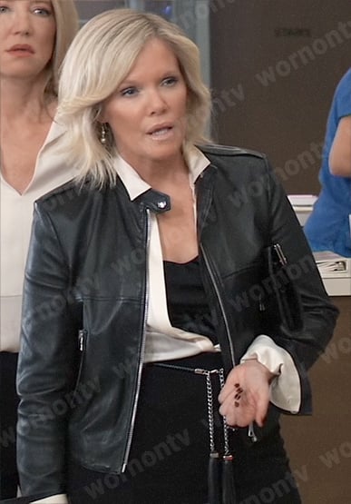 Ava’s black leather jacket on General Hospital