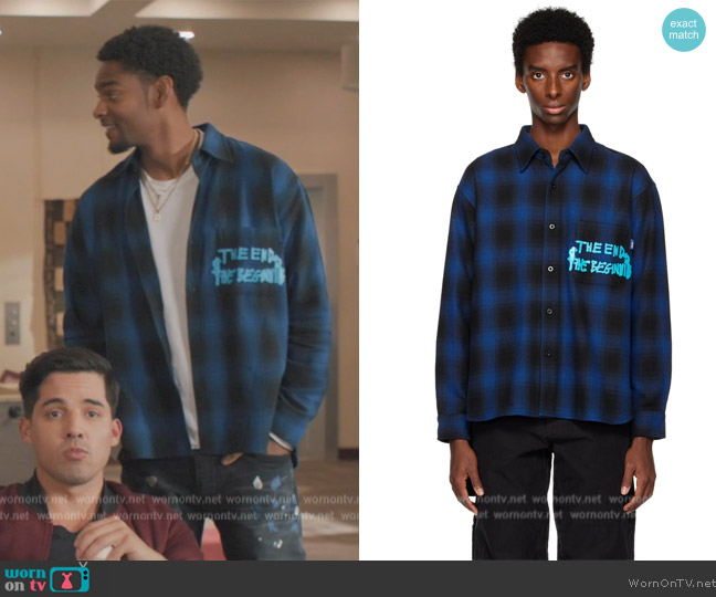 Awake NY Cotton Flannel Shirt worn by JR (Sylvester Powell) on All American Homecoming
