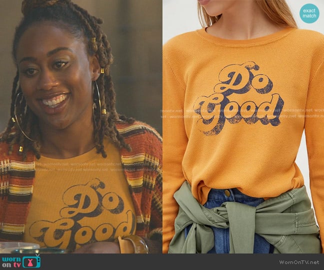 Back When Do Good Graphic Tee worn by Malika Williams (Zuri Adele) on Good Trouble