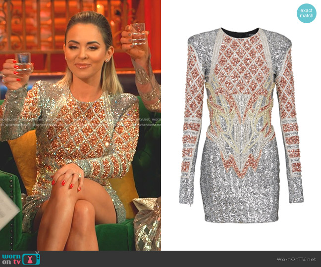 Balmain Short embroidered dress worn by Nicole Martin (Nicole Martin) on The Real Housewives of Miami