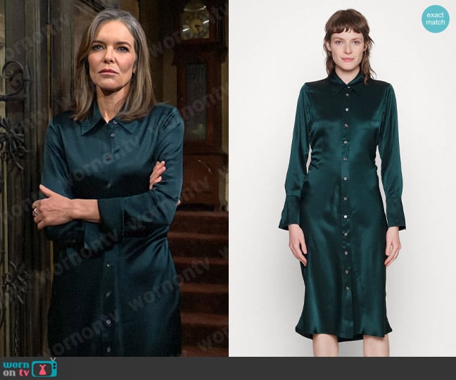 Banana Republic Silk Midi Shirtdress worn by Diane Jenkins (Susan Walters) on The Young and the Restless