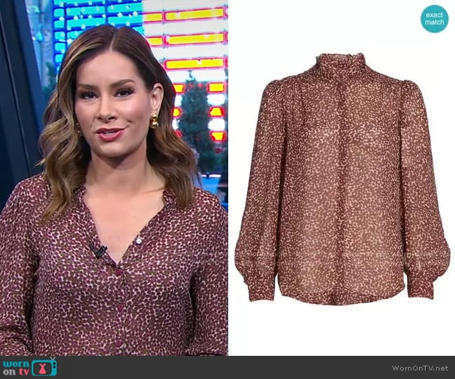 ba&sh Pabi Blouse worn by Rebecca Jarvis on Good Morning America