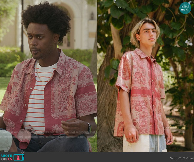 Urban Outfitters Paisley Print Shirt worn by Noah Koles (Echo Kellum) on Grand Crew