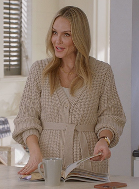 Laura's beige knit cardigan on All American