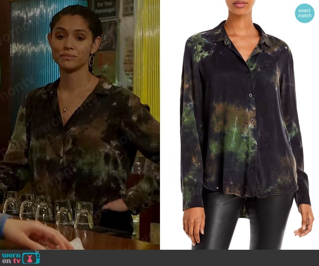 Bella Dahl Tie Dyed Flowy Shirt worn by Stella Kidd (Miranda Rae Mayo) on Chicago Fire