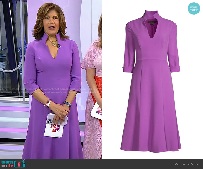 Black Halo Kensington Fit & Flare Dress in Lilac worn by Hoda Kotb on Today