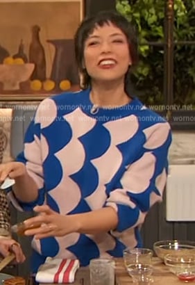 blue print sweater on The Drew Barrymore Show