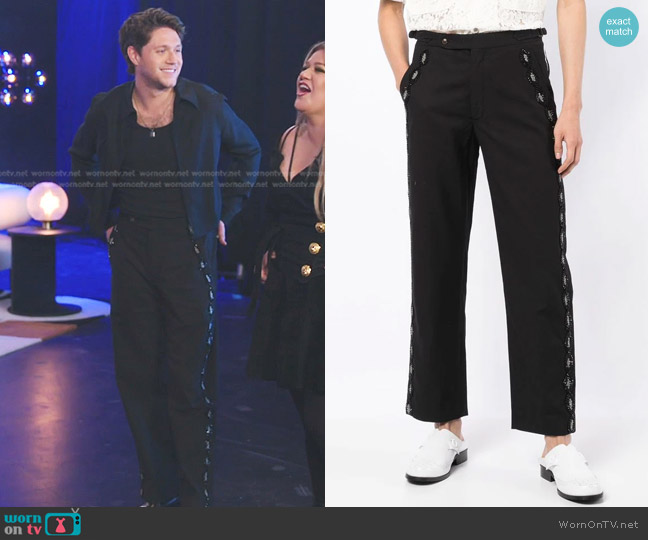 Bode Bead-Embellished Tailored Trousers worn by Niall Horan on The Voice