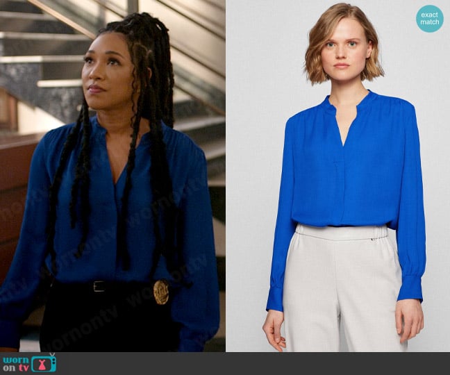 Iris’s blue blouse on The Flash