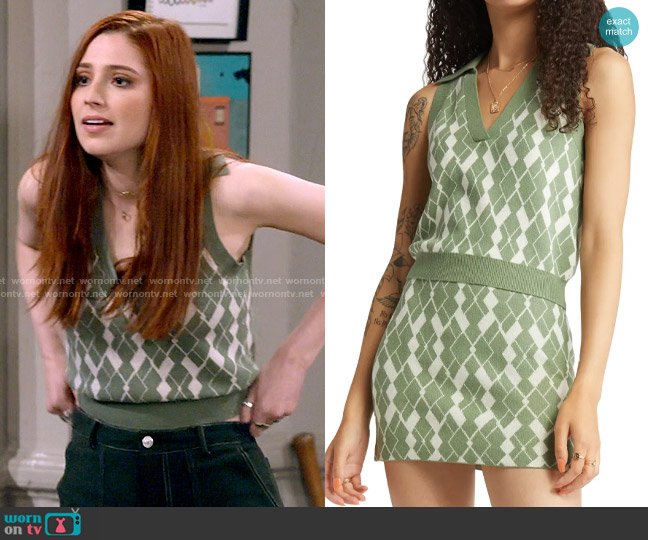 BP Argyle Cotton Blend Polo Sweater Vest worn by Rachel (Aby James) on How I Met Your Father