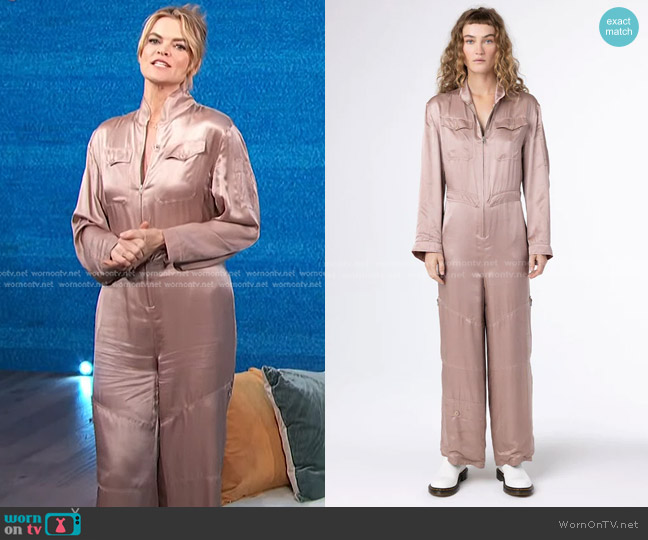 Burning Torch Valentine Jumpsuit in Orchid worn by Missi Pyle on Access Hollywood