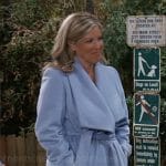 Carly’s blue wrap coat on General Hospital