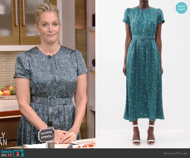 WornOnTV Ali Wentworth s green printed belted dress on Live with