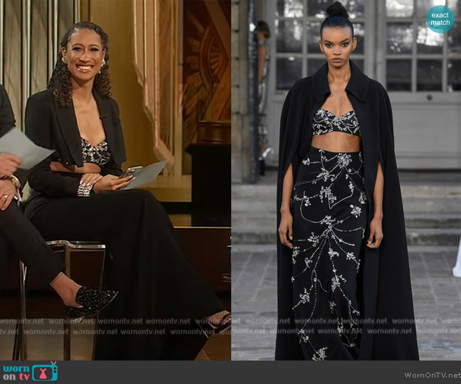 Celia Kritharioti's 2023 Blazer Collection worn by Elaine Welteroth on Live with Kelly and Ryan