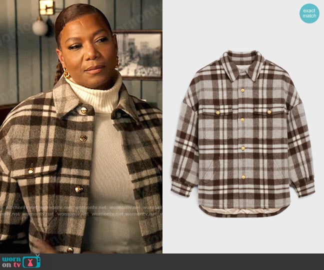 Celine Checked Overshirt worn by Robyn McCall (Queen Latifah) on The Equalizer