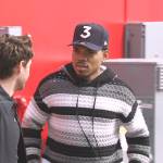 Chance the Rapper’s striped crochet hoodie on The Voice