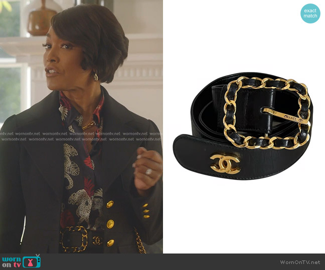 Chanel Leather Belt worn by Athena Grant (Angela Bassett) on 9-1-1