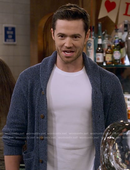 Charlie's blue cardigan on How I Met Your Father