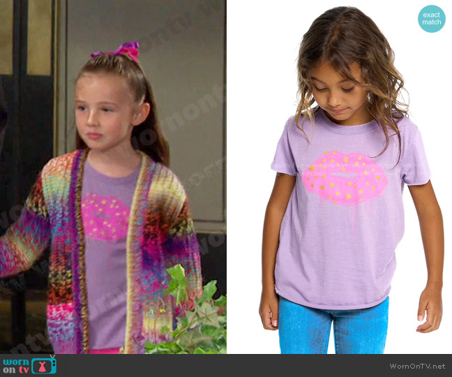 Chaser Star Lips Tee worn by Rachel Black (Finley Rose Slater) on Days of our Lives