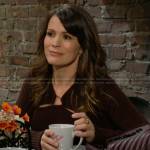 Chelsea’s brown cutout sweater on The Young and the Restless