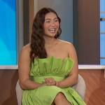 Chloe Kim’s green ruffle mini dress on The Talk