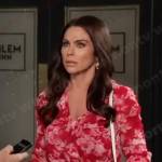 Chloe’s red floral ruffle dress on Days of our Lives