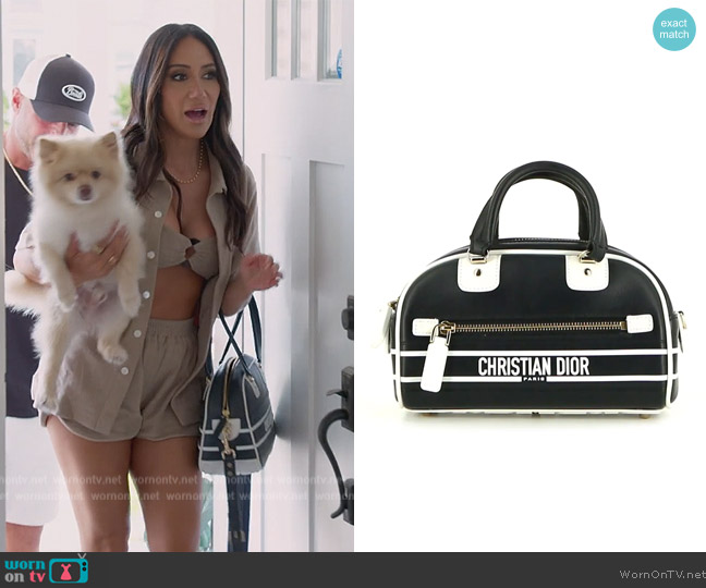 Christian Dior Vibe Mini Bowling Bag worn by Melissa Gorga on The Real Housewives of New Jersey