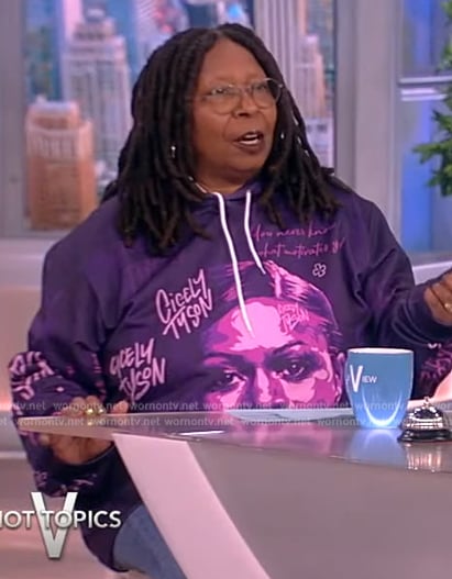 Whoopi's Cicely Tyson graphic hoodie on The View