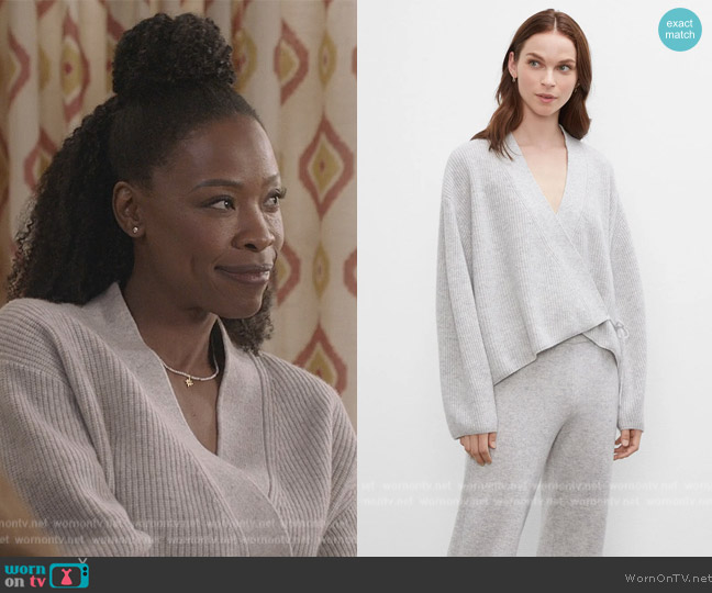 Club Monaco Cashmere Tie Wrap Cardigan worn by Grace James (Karimah Westbrook) on All American