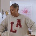 Coop’s gray LA cropped sweatshirt on All American