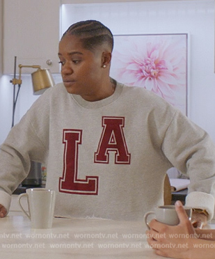 Coop's gray LA cropped sweatshirt on All American