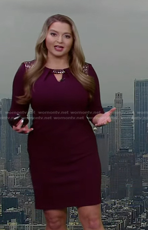 Dani Beckstrom's purple embellished cutout dress on Good Morning America