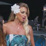 Danielle’s palm print top and skirt set on The Real Housewives of New Jersey