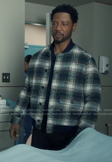 Dante's plaid bomber jacket on The Equalizer