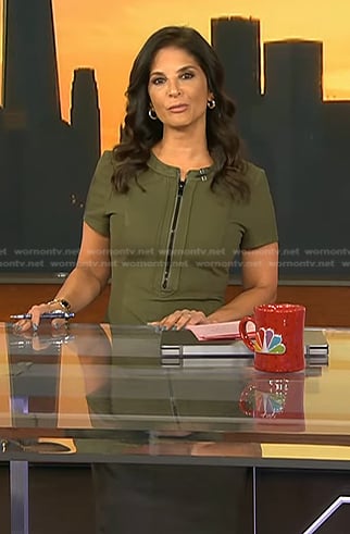 Darlene Rodriguez's green zip front dress on Today