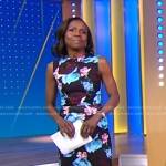 Deborah’s black floral sleeveless dress on Good Morning America