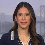 Deirdre;s navy contrast ribbed dress on NBC News Daily