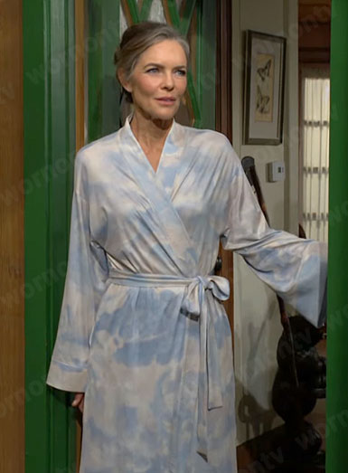 Diane’s sky print robe on The Young and the Restless