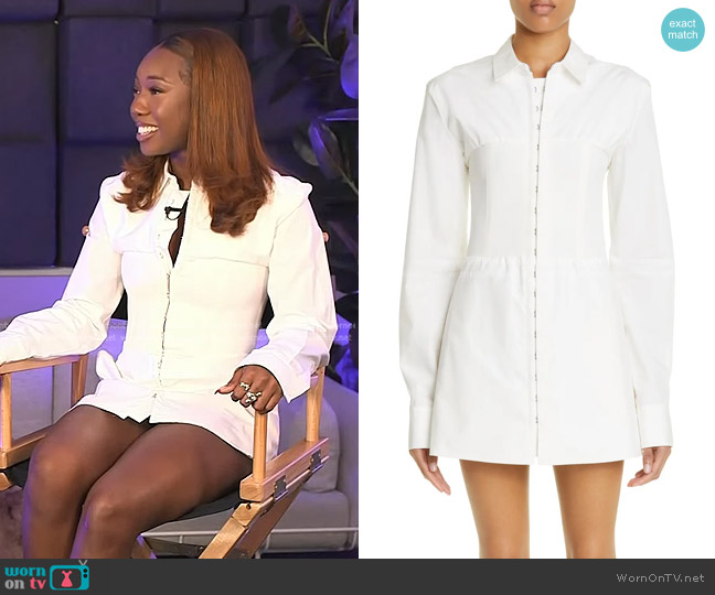 Dion Lee Corset Inset Cotton Poplin Mini Shirtdress worn by Olamide Olowe on Today