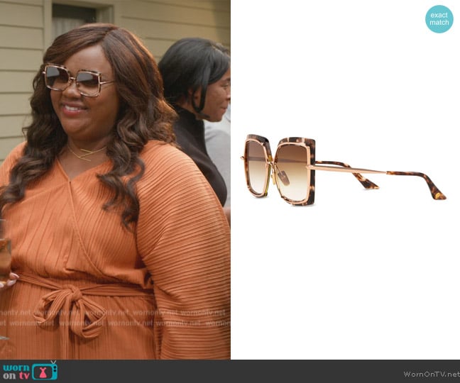 Dita Narcissus Sunglasses worn by Nicky (Nicole Byer) on Grand Crew