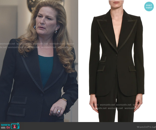 Dolce and Gabbana Wool Single-Breasted Jacket worn by Katherine Hastings (Ana Gasteyer) on American Auto