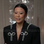 Domee Shi’s black crystal embellished jacket on Good Morning America