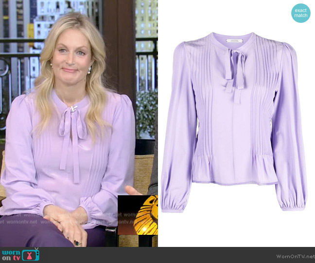 Dorothee Schumacher Lace-up wide-sleeves Blouse worn by Ali Wentworth on Live with Kelly and Mark