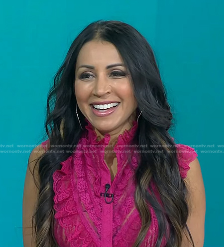 Dr. Amy Shah’s pink lace top on Today