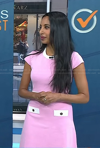 Dr. Roshini Rajapaksa's pink short sleeve dress on Today