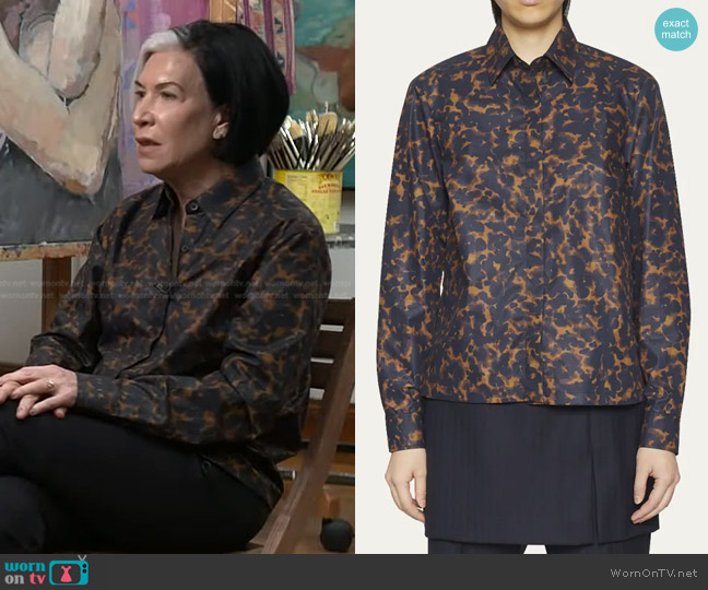 Dries van Noten Cakool Tortoise Print Shirt worn by Sharon Sprung on Today