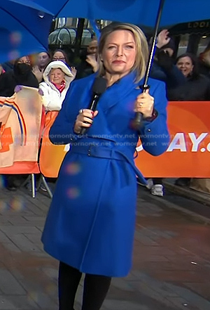 Dylan’s blue wrap coat on Today