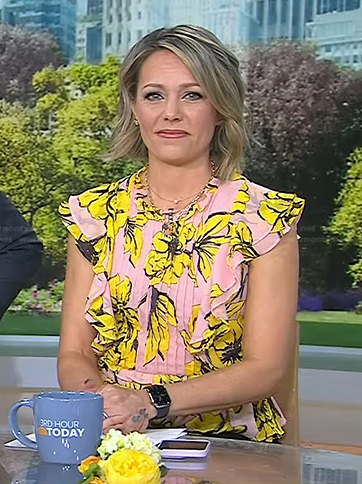 Dylan's pink floral ruffle top on Today