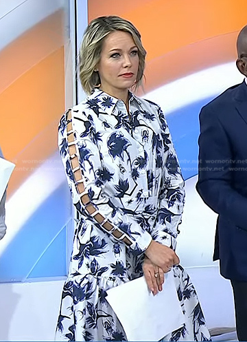Dylan’s white floral ladder cut sleeve dress on Today